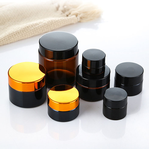 C) ガラスクリームジャー(茶色) 100g - YOKIプラザ - 化粧品容器