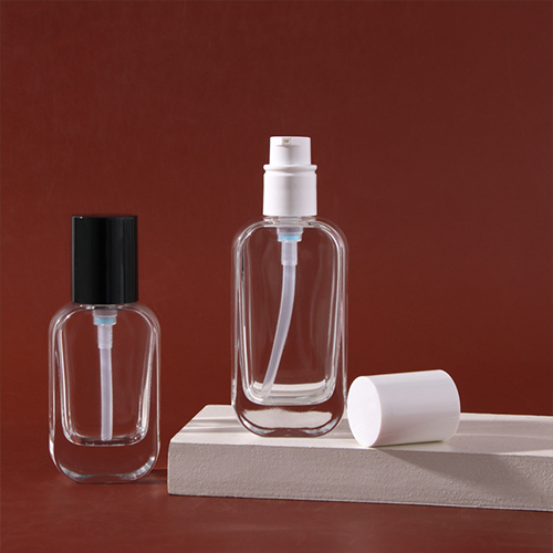 C) ガラスワンドロップポンプ(透明・角丸平角) 120ml - YOKIプラザ - 化粧品容器