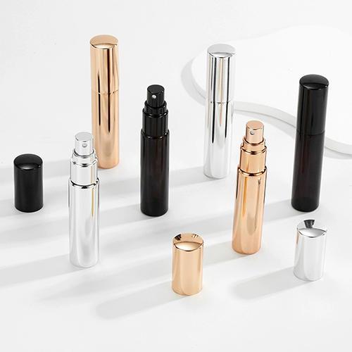 C) アルミオーバーキャップガラススプレー(アルミメッキ容器) 10ml
