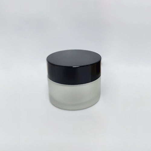 C) ガラスクリームジャー(半透明×黒キャップ) 100g - YOKIプラザ - 化粧品容器