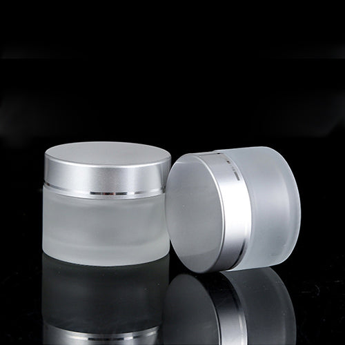 C) ガラスクリームジャー(半透明×アルミキャップ) 100g - YOKIプラザ - 化粧品容器