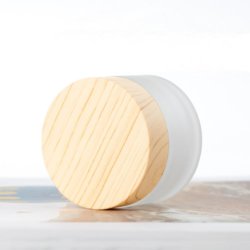 C) ガラスクリームジャー(半透明×木目キャップ) 50g - YOKIプラザ - 化粧品容器