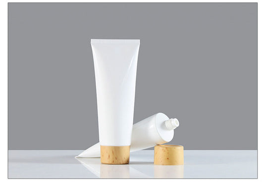 C) チューブ(白×木目キャップ) 100g - YOKIプラザ - 化粧品容器