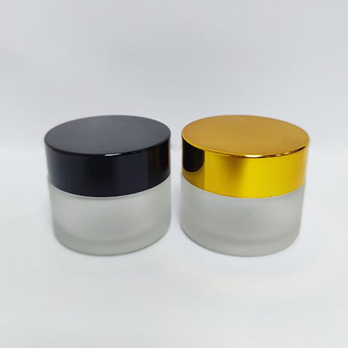 C) ガラスクリームジャー(半透明×黒キャップ) 100g - YOKIプラザ - 化粧品容器
