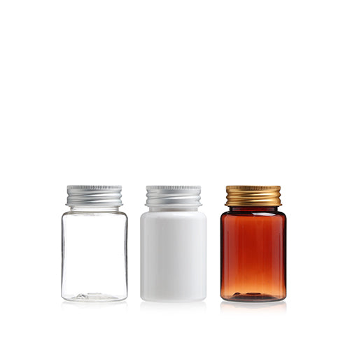 D) 広口アルミキャップボトル K100ml_PET - YOKIプラザ - 化粧品容器