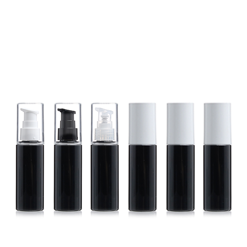 D) オーバーキャップワンドロップポンプ(黒ボトル) Z50ml_PET - YOKIプラザ - 化粧品容器