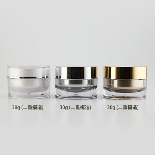 L) アクリルクリームジャー(シルバー・シルバーキャップ) C30g - YOKIプラザ - 化粧品容器