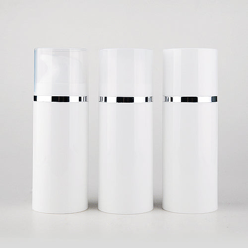 L) 真空ポンプ(銀ライン) 100mⅼ_PP - YOKIプラザ - 化粧品容器