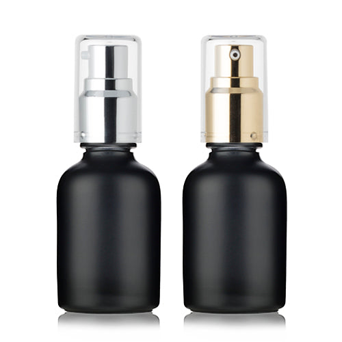 L) フルメタルガラスドロップポンプ(黒) CW50ml - YOKIプラザ - 化粧品容器