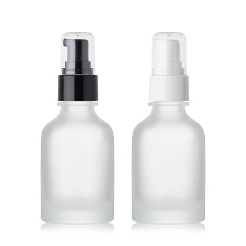 L) オイル用ガラスポンプボトル(半透明マット) CW50ml - YOKIプラザ - 化粧品容器