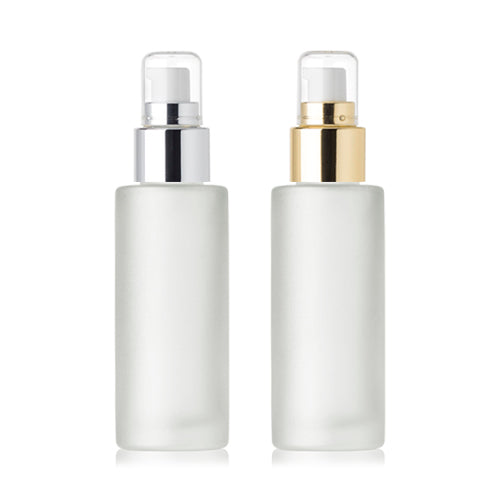 L) 金冠・銀冠オイル用ガラスポンプボトル(半透明パール) CL40ml - YOKIプラザ - 化粧品容器