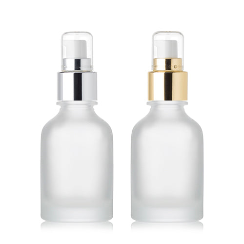 L) 金冠・銀冠オイル用ガラスポンプボトル(半透明マット) CW50ml - YOKIプラザ - 化粧品容器