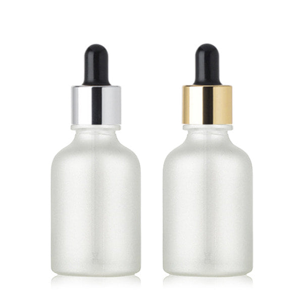 L) 金冠・銀冠ガラススポイトボトル(半透明パール) CW50ml - YOKIプラザ - 化粧品容器