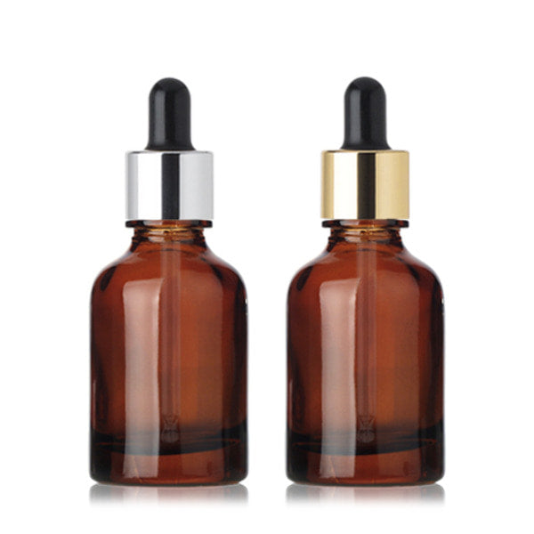 L) 金冠・銀冠ガラススポイトボトル(茶色) CW50ml - YOKIプラザ - 化粧品容器