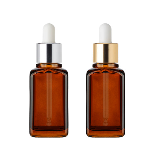 L) 金冠・銀冠ガラススポイトボトル(角型) 50ml - YOKIプラザ - 化粧品容器
