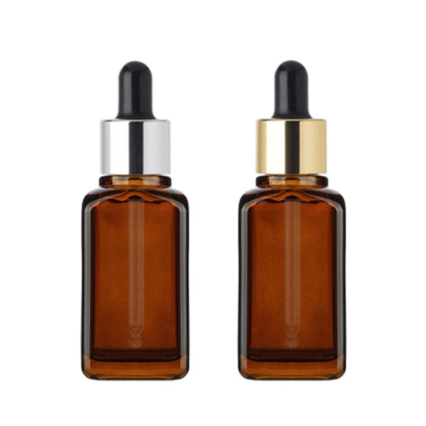 L) 金冠・銀冠ガラススポイトボトル(角型) 50ml - YOKIプラザ - 化粧品容器