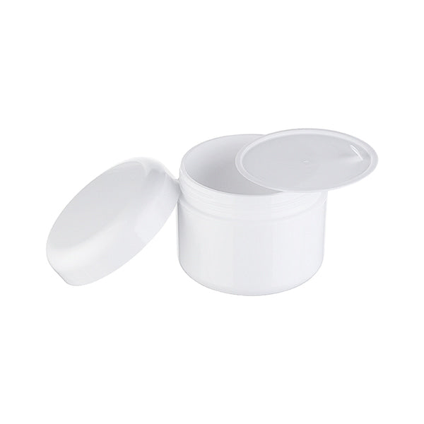 L) クリームジャー(中蓋付・白-R) DE-R100,150g_PP - YOKIプラザ - 化粧品容器