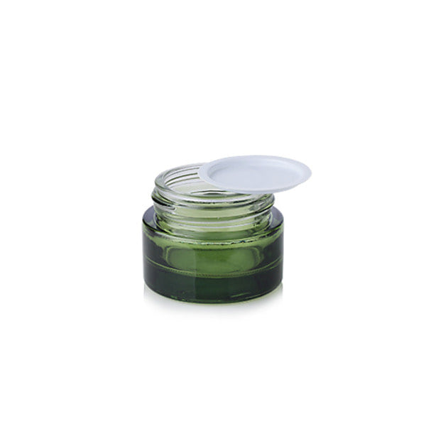 L) ガラスクリームジャー(緑) C30g - YOKIプラザ - 化粧品容器