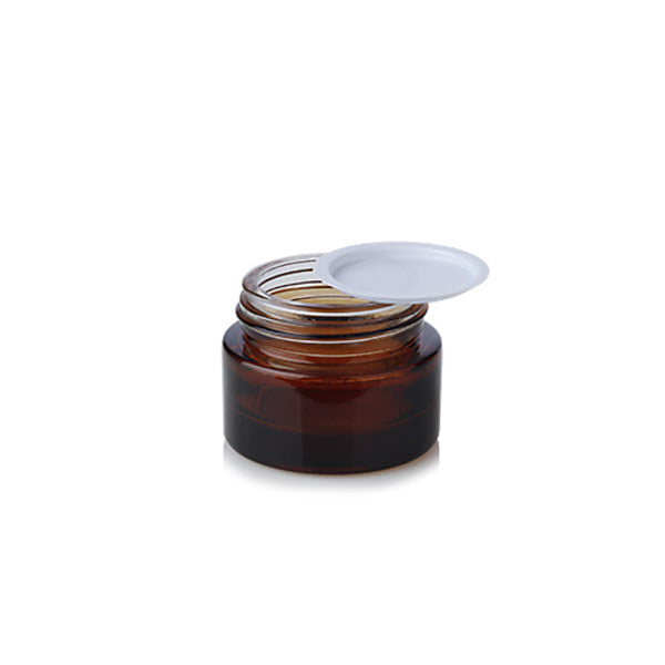 L) ガラスクリームジャー(茶色) C30g - YOKIプラザ - 化粧品容器