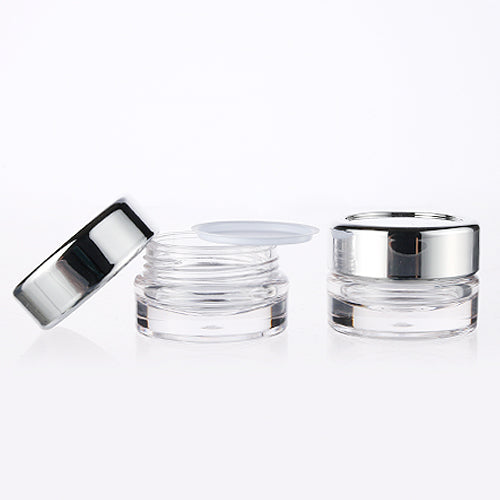 L) アクリルクリームジャー(透明単容器・シルバーキャップ) PN15g - YOKIプラザ - 化粧品容器