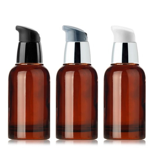 L) ガラスドロップポンプ(茶色) CR40ml - YOKIプラザ - 化粧品容器