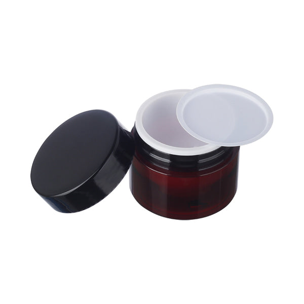 L) クリームジャー(中蓋付・茶色) 60g_PET - YOKIプラザ - 化粧品容器