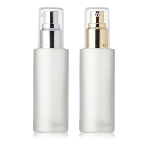 L) フルメタルガラスドロップポンプ(半透明パール) CL50ml - YOKIプラザ - 化粧品容器