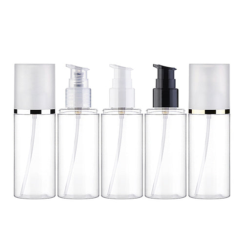 L) オーバーキャップワンドロップポンプ(金銀ラインキャップ) OY100ml_PET - YOKIプラザ - 化粧品容器