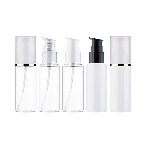 L) オーバーキャップワンドロップポンプ(金銀ラインキャップ) OY50ml_PET - YOKIプラザ - 化粧品容器