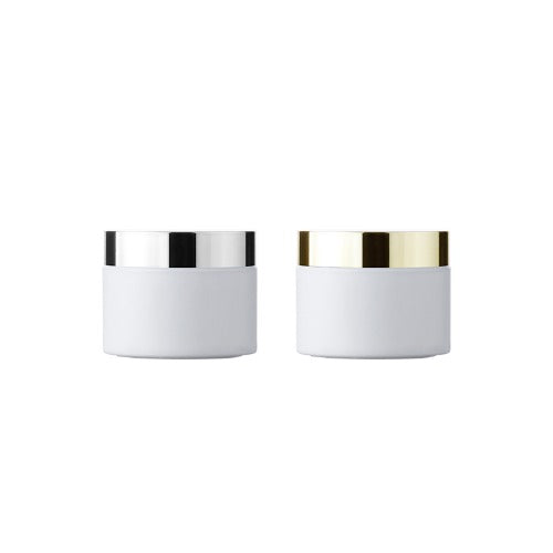 L) クリームジャー(中蓋付・白×金銀キャップ) C50g_PP - YOKIプラザ - 化粧品容器