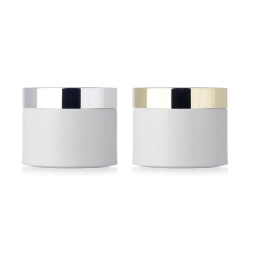 L) クリームジャー(中蓋付・白×金銀キャップ) C100g_PP - YOKIプラザ - 化粧品容器