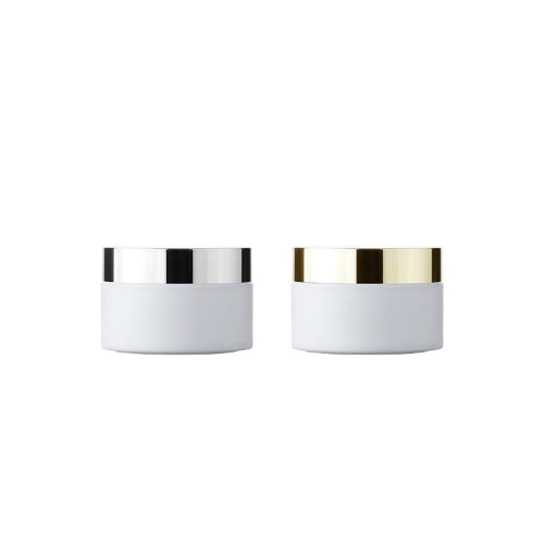 L) クリームジャー(中蓋付・白×金銀キャップ) C30g_PP - YOKIプラザ - 化粧品容器