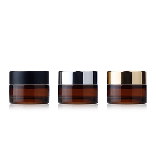 L) ガラスクリームジャー(茶色) C20g - YOKIプラザ - 化粧品容器