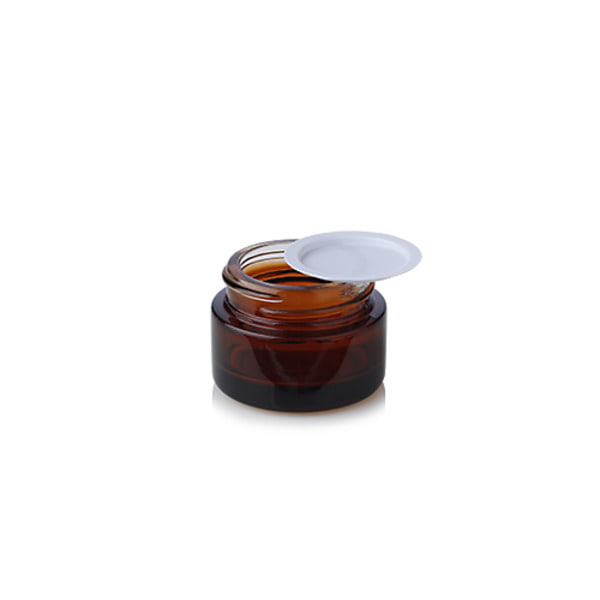 L) ガラスクリームジャー(茶色) C20g - YOKIプラザ - 化粧品容器