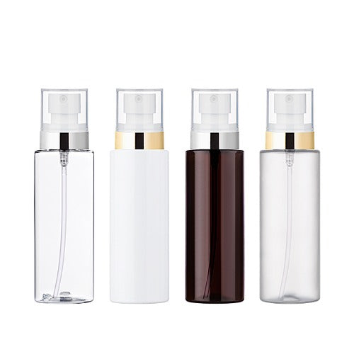 L) 平ミストスプレー(金銀ラインキャップ) C120ml_PET - YOKIプラザ - 化粧品容器