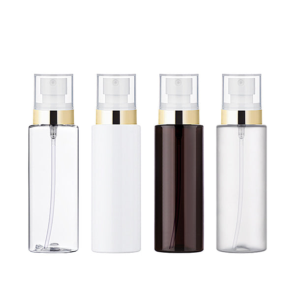 L) 平ミストスプレー(金銀ラインキャップ) C120ml_PET - YOKIプラザ - 化粧品容器
