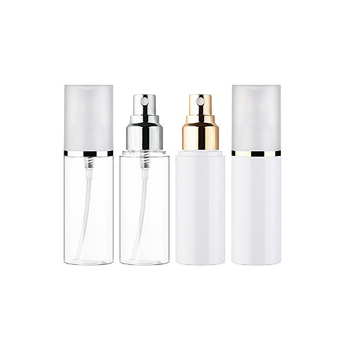 L) オーバーキャップフルメタルキャップミストスプレー(金銀ラインキャップ) OY50ml_PET - YOKIプラザ - 化粧品容器