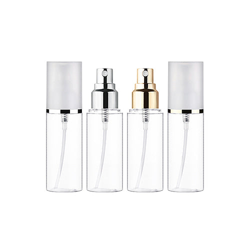 L) オーバーキャップフルメタルキャップミストスプレー(金銀ラインキャップ) OY50ml_PET - YOKIプラザ - 化粧品容器