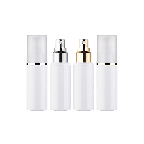 L) オーバーキャップフルメタルキャップミストスプレー(金銀ラインキャップ) OY50ml_PET - YOKIプラザ - 化粧品容器