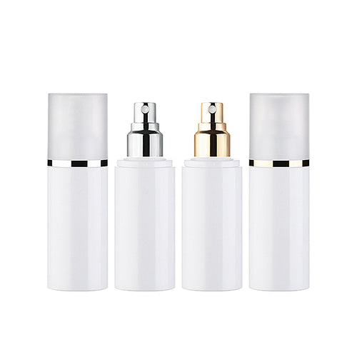 L) オーバーキャップフルメタルキャップミストスプレー(金銀ラインキャップ) OY100ml_PET - YOKIプラザ - 化粧品容器