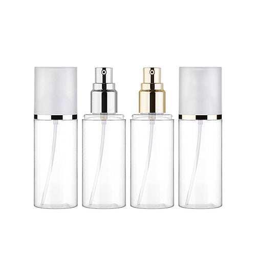 L) フルメタルオーバーキャップドロップポンプ(金銀ラインキャップ) OY100ml_PET - YOKIプラザ - 化粧品容器