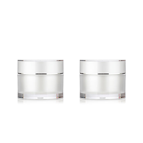 L) アクリルクリームジャー(パール・銀ラインキャップ) C_JW30g - YOKIプラザ - 化粧品容器