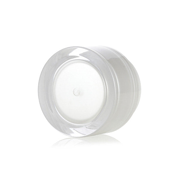 L) アクリルクリームジャー(パール・銀ラインキャップ) C_JW30g - YOKIプラザ - 化粧品容器