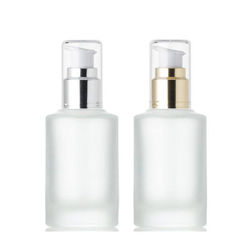 L) 金冠・銀冠ガラスドロップポンプ(半透明マット) CH50ml - YOKIプラザ - 化粧品容器