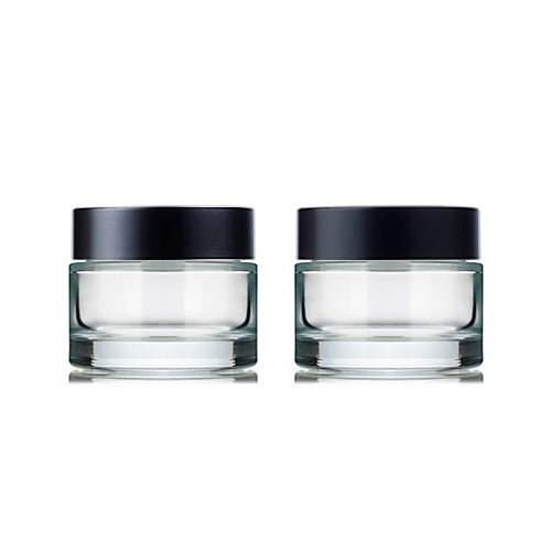 L) ガラスクリームジャー(透明×黒キャップ) CH50g - YOKIプラザ - 化粧品容器