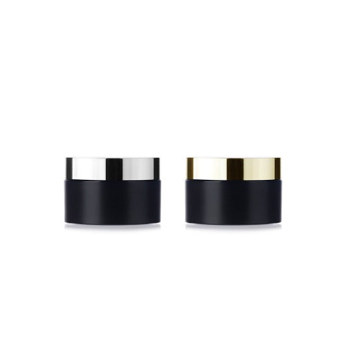 L) クリームジャー(中蓋付・黒×金銀キャップ) C30g_PP - YOKIプラザ - 化粧品容器