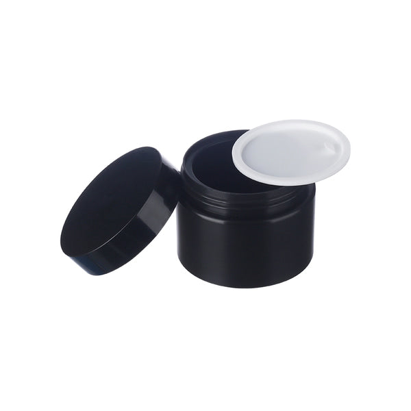 L) クリームジャー(中蓋付・黒) C30g_PP - YOKIプラザ - 化粧品容器