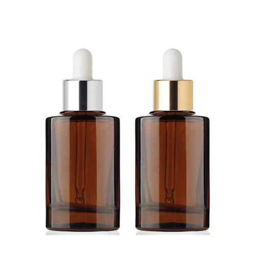 L) 金冠・銀冠ガラススポイトボトル(茶色) CH50ml - YOKIプラザ - 化粧品容器