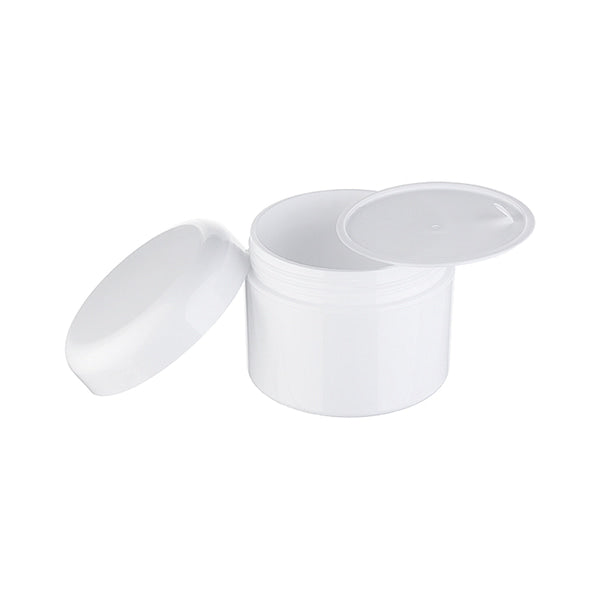 L) クリームジャー(中蓋付・白-R) DE-C100,150g_PP - YOKIプラザ - 化粧品容器