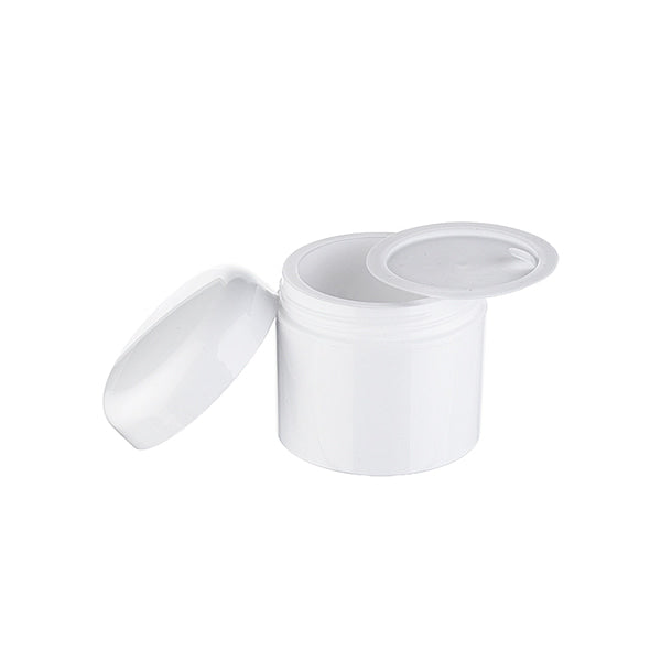L) クリームジャー(中蓋付・白-R) DE-C50g_PP - YOKIプラザ - 化粧品容器